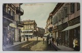 BUCURESTI , CALEA VICTORIEI , VEDERE SPRE INTERSECTIA CU BULEVARDUL ELISABETA , CARTE POSTALA ILUSTRATA , 1915