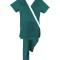 Costum Medical Pe Stil, turcoaz inchis cu Elastan cu Garnitură alba si pantaloni cu dungă albi, Model Marinela - XS, 4XL