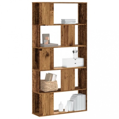 Gossi biblioteca cu 5 niveluri lemn vechi 80,5x23,5x162,5 cm lemn foto