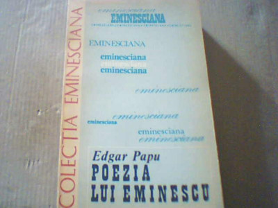 Edgar Papu - POEZIA LUI EMINESCU ( 1979 ) foto