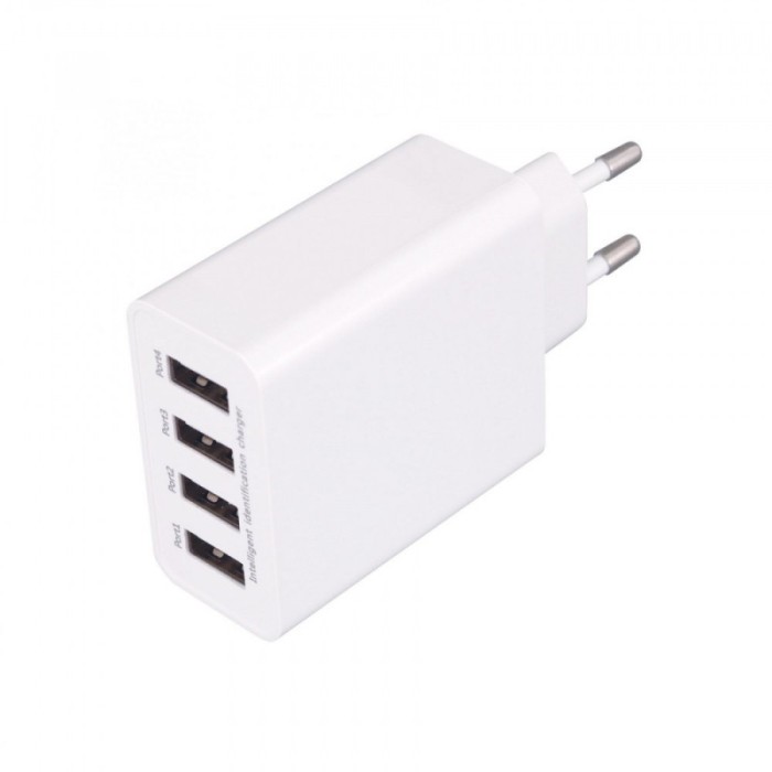 &Icirc;ncărcător de rețea USB, 4x3.1A, SUM 5A