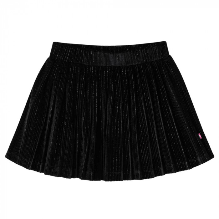 Fusta plisată pentru copii cu lurex, negru, 92