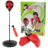 Cumpara ieftin Set de Box, Para Box si Manusi, Inaltime Ajustabila, 70/102 cm, Baza se Umple cu Apa sau Nisip, cu Pompa pentru Umflat Para, Rosu/Negru