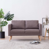 Canapea cu 2 locuri, gri taupe, material textil GartenMobel Dekor, vidaXL