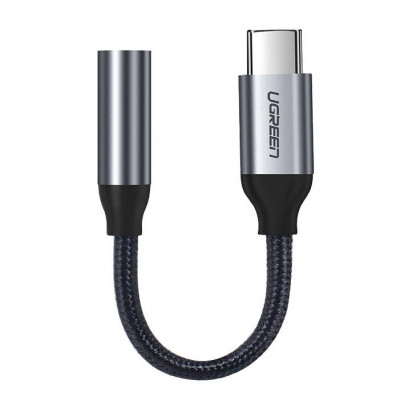 Adaptor Pentru Căști Ugreen Cu Mini Mufă De 3,5 Mm La USB Tip C 10 Cm Gri (30632) 30632-UGREEN foto