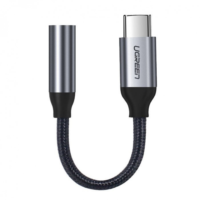 Adaptor Pentru Căști Ugreen Cu Mini Mufă De 3,5 Mm La USB Tip C 10 Cm Gri (30632) 30632-UGREEN