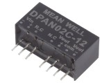 Convertor DC/DC 2W 36-75V la 12V/-12V SIP8