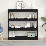 Bibliotecă/paravan de cameră, stejar negru, 100x30x103 cm, lemn