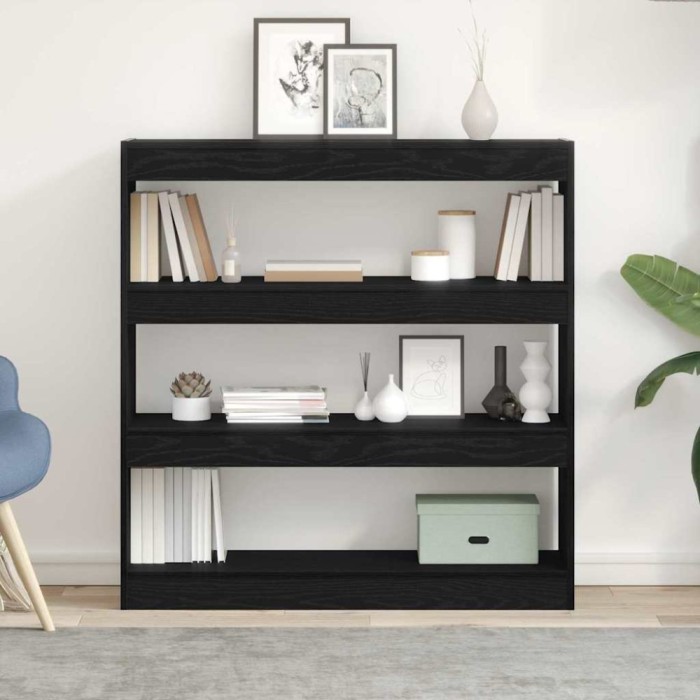 vidaXL Bibliotecă/paravan de cameră, stejar negru, 100x30x103 cm, lemn