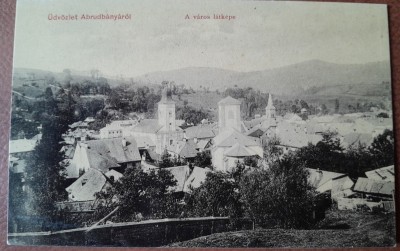 Carte postala, Abrud, vedere generala, inceput de secol XX foto
