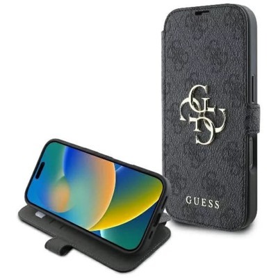 Husa tip carte iPhone 16 Plus Guess Book 4G, negru, GUBKP16M4GMGGR foto