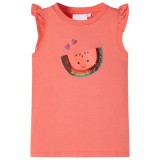 Tricou pentru copii cu m&acirc;neci cu volane, coral, 92
