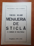 Program teatrul bulandra 1980-1981-menajeria de sticla-h. malaiele,marcel iures
