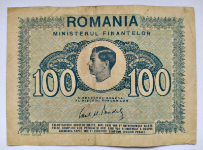 ROMANIA100 LEI 1945 STARE FOARTE BUNA foto