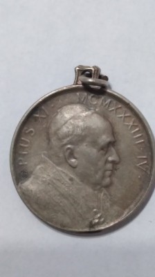 MEDALIE 2,5 CM ARGINT PIUS XI 1933 foto