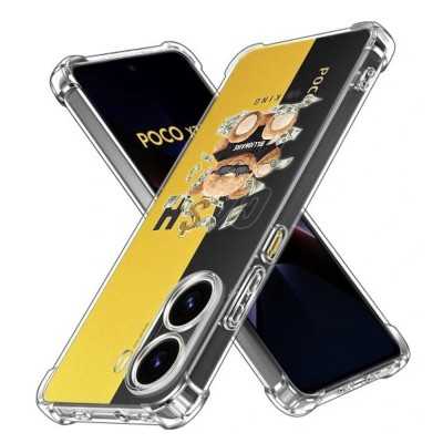 Husa antisoc pentru xiaomi poco x7 pro, airbag pro, clear, cash is king foto