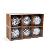 Set decoratiuni de brad - albe - 6 buc / set (1buc.)