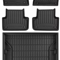 Set Covorase Auto Cauciuc Negro Audi A5 8T3 2009-2017 Pro Line Tip Tavita 3D 3D408166 + Tavita Portbagaj Negro Audi A5 8T 2009-2016 Liftback / Sportba