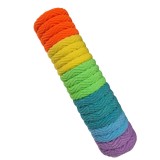 Cumpara ieftin Set 20 elastice par textile 4.5 cm, culori portocaliu, galben, verde, turcoaz, albastru deschis, mov, cu cutie depozitare organizator