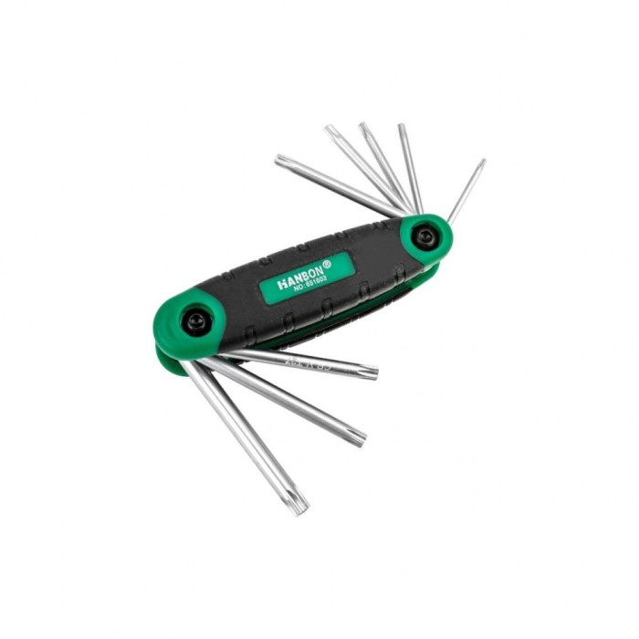 Chei torx, cr-v set 8 pliabil (t9, t10, t15, t20, t25, t27, t30, t40), Hanbon HB651603