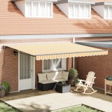 VidaXL Cortina Retractabilă Portocalie și albă 450x300 cm țesătură