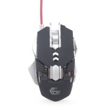 MOUSE GEMBIRD, gaming, cu fir, USB, optic, 4000 dpi, butoane/scroll 7/1, iluminare, butoane programabile, negru / gri, &quot;MUSG-05&quot; (timbru verde 0.18 le