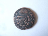 Cumpara ieftin Rară! Țările de Jos Spaniole(Brabant/Belgia de astăzi) 1 Liard(Oord) 1581 bătut &icirc;n timpul Revoltei de la Gent,regele Philip II,moneda din imagini