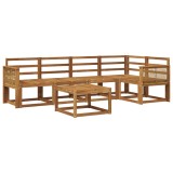 vidaXL Set de canapele de exterior 6 pcs natural Lemn Solid de Acacia 3385235
