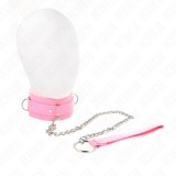 KINK - COLLAR WITH LEASH 65 CM WITH RESTRICTIONS PINK 36-42 CM X 5.5 CM, KINK COLLAR &amp; GAG