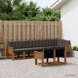 Cumpara ieftin Set de canapele de exterior 8 buc. 7-Locuri Natural si Negru