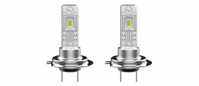 Set 2 becuri LED H7, 55W, lumina alb-rece, 16.000 Lumeni, Fara cablu