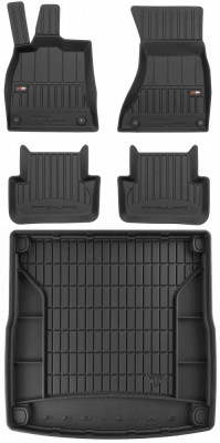 Set Covorase Auto Cauciuc Negro Audi A4 B8 2007-2015 Pro Line Tip Tavita 3D 3D407114 + Tavita Portbagaj Negro Audi A4 B8 2007-2015 Avant / Combi TM548 foto