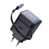Incarcator priza GaN, 2X USB-C, 65W - Duzzona (T10) - Black