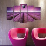 Cumpara ieftin Tablou MDF ( 5 buc ) Lavanda Cappadocia, Multicolor, 60x110 cm