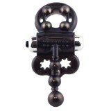 Inel vibrator pentru penis SCREAMING O Man Spark, cu inel pentru testicule, vibrator bullet și bile metalice, negru