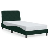 Cumpara ieftin Cadru de pat fara saltea, verde inchis, 90x200 cm, catifea