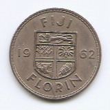Fiji 1 Florin 1962 - Elizabeth II - Cupru-nichel, B11, 28.3 mm KM-24 (2), Australia si Oceania