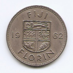 Fiji 1 Florin 1962 - Elizabeth II - Cupru-nichel, B11, 28.3 mm KM-24 (2)