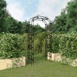 Arcada Gradina vidaXL Neagra 116x45x240cm Otel Flori Cataratoare Decorativa Intrarea Gradinii