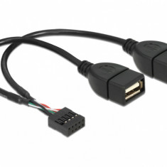 Cablu USB 2.0 A intern la 2 x USB A M, Delock 83292