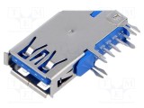 Conector USB 3.0 A soclu THT 9 pini MOLEX aurit pentru PCB