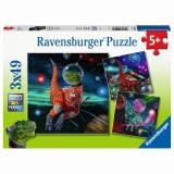 Cumpara ieftin PUZZLE DINOZAURI IN SPATIU, 3x49 PIESE, Ravensburger