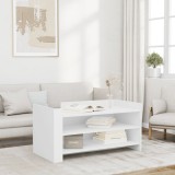 Masuta cafea Gossi, 100x50x50 cm, lemn prelucrat, alb. Masa living moderna, dreptunghiulara, depozitare