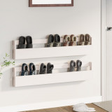 Pantofare de perete, 2 buc., alb, 110x9x23 cm, lemn masiv pin GartenMobel Dekor, vidaXL