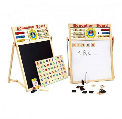 Tabla magnetica copii cu litere si cifre, suport, numaratoare, doua fete foto