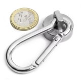 Magnet neodim oala cu carabina &Oslash;25 mm, putere 25 kg