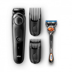 Aparat pentru ingrijirea barbii + Gillette Fusion5 ProGlide Braun BT5042 lavabil 39 setari taiere acumulator Negru foto