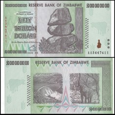 ZIMBABWE █ bancnota █ 50.000.000.000.000 Dollars █ 2008 █ P-90 █ UNC