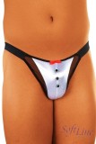 Chiloti Ospatar Tanga Albi - Softline Marime S/L, Model Chelner Satin si Plasa