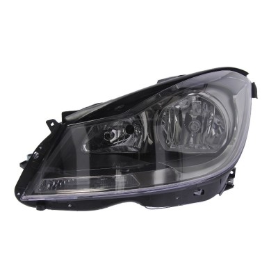 Far Mercedes Clasa C (W204) 03.2011-2014, partea Stanga, electric, tip bec H7+H7, cu motoras, cu rama negru antracit, Depo foto